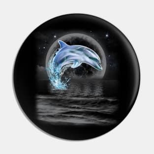 Dolphin Dancing in Moonlight Pin