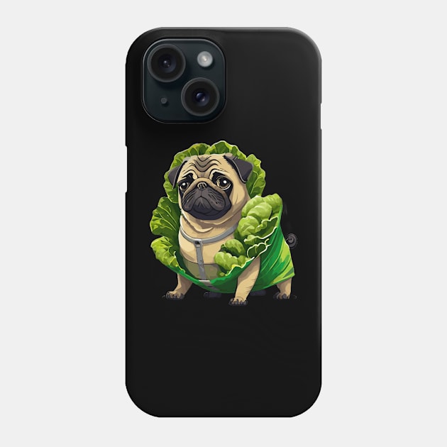 Puglettuce Funny Pug Dog Lovers Gift Phone Case by Merchweaver