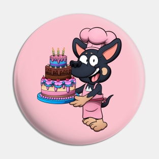 Chihuahua Dog With Birthday Cake Pin