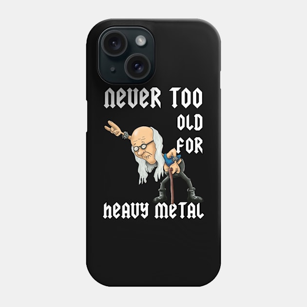 Never too old to rock - classic heavy metal design Phone Case by Hetsters Designs