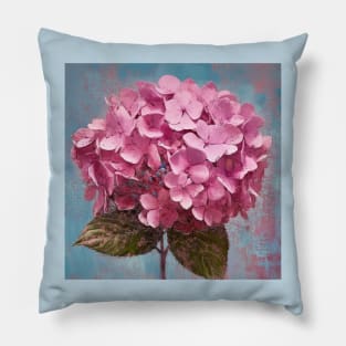 Simple Pink Folk Art Hydrangea Flower Pillow