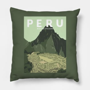 Machu Picchu, Peru Travel Poster Pillow