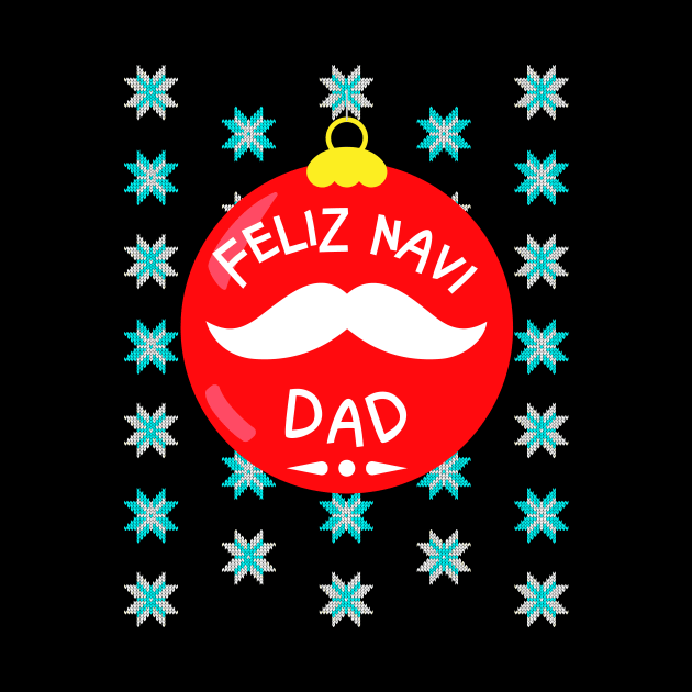 Feliz Navi Dad Red Christmas Ornament Design by Brobocop