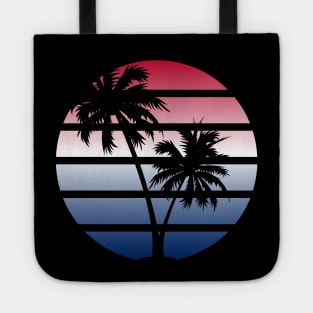 Retrowave Red White Blue Sunset Tote