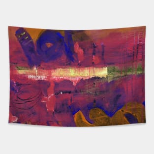 Abstract colorful background with hand-painted texture. Red-violet-pink painting with splashes, drops of paint, paint smears, letters. Design for the  fabric, wallpapers, covers and packaging. Tapestry