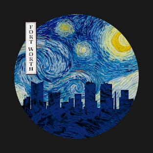Fort Worth Van Gogh Starry Night Circle T-Shirt