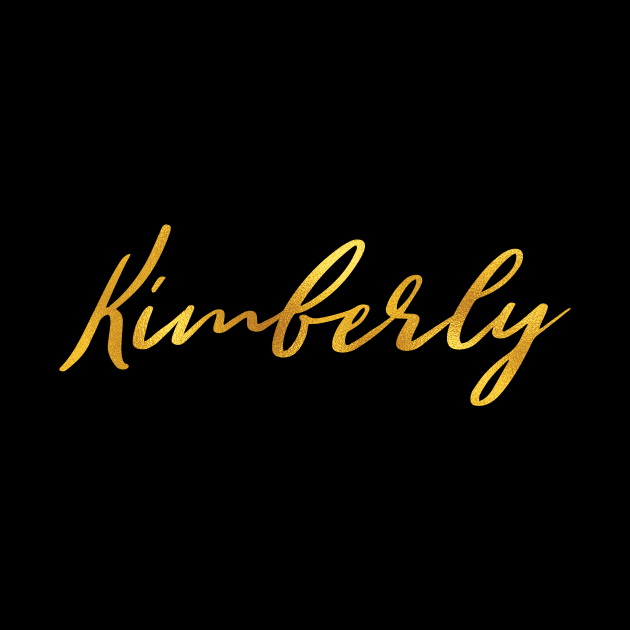 Kimberly Name Hand Lettering in Faux Gold Letters by Pixel On Fire