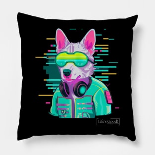 dog ciberpunk Pillow