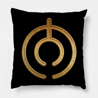 Oita Prefecture Symbol in Gold Faux Pillow