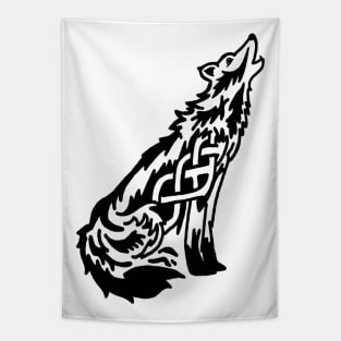 Celtic Knot Wolf Tapestry