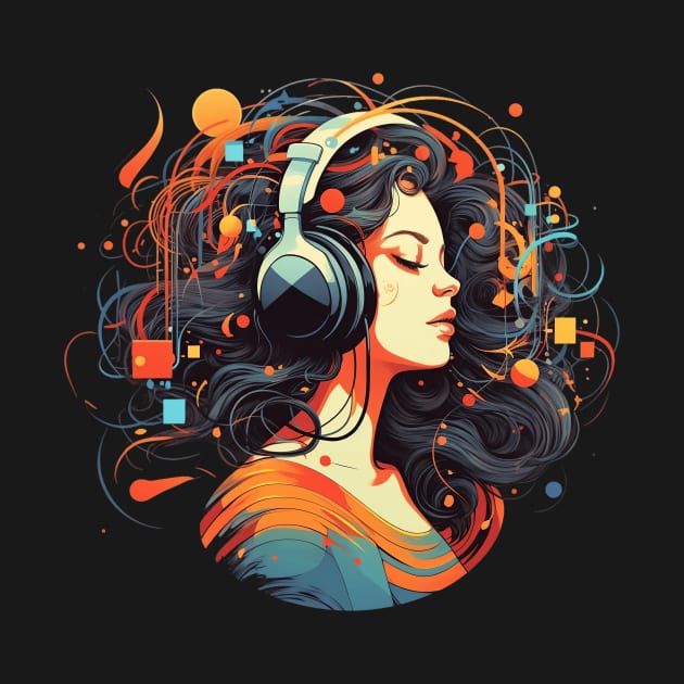 Music Vibes Girl with Headphones by MetaBrush