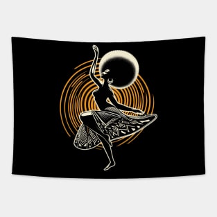 Afrocentric Woman Dancing Tapestry