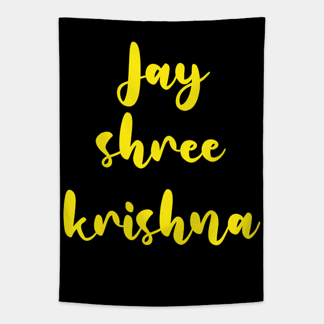 Jai shree krishna for Krishna lovers Tapestry by Spaceboyishere