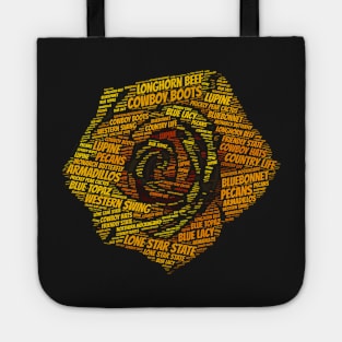 Yellow Rose Texas Symbols Word Cloud Tote