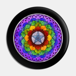 Star Mandala Rainbow Pin