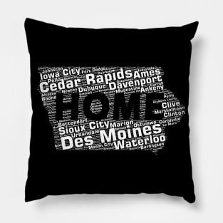 Iowa Cities | IA State Souvenir & Gift Idea Pillow