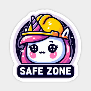 Kawaii unicorn safe zone Magnet