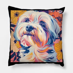 Lhasa Apso in 80's Pillow