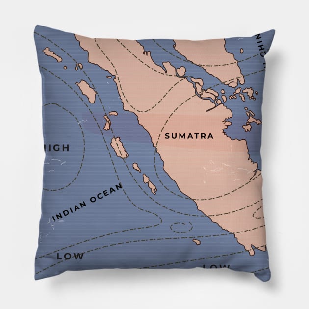 Sumatra weather forecast map Pillow by nickemporium1