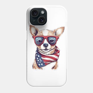 Patriotic Dog, 4th of July Design Phone Case