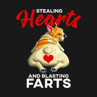 Stealing Hearts and Blasting Farts Funny Pug Valentines Day T-Shirt