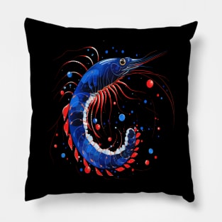 Patriotic Blue Shrimp Pillow