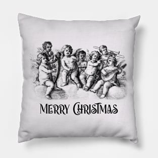 Merry Christmas with Singing Angels Pillow