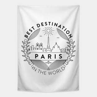 Paris Minimal Badge Design Tapestry