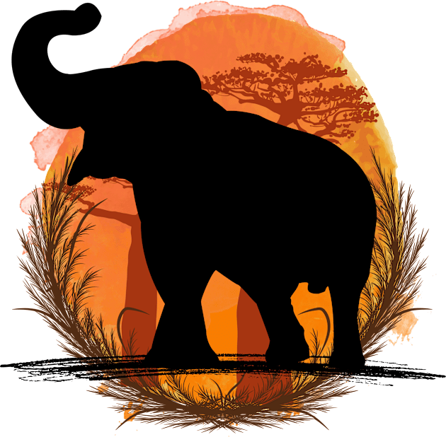 Elephant Silhouette - Savannah Kids T-Shirt by Petprinty