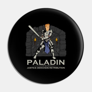 D20 Roleplaying Character - Paladin Pin