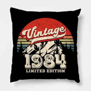 Vintage 1984 Birthday Gift Retro Distressed 40th Bday Pillow