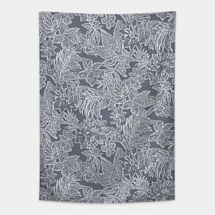 Tropical gray print Tapestry