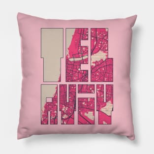 Tel Aviv, Israel City Map Typography - Blossom Pillow