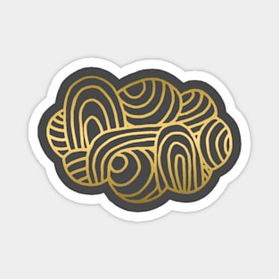 Gold Cloud Line Drawing - Gorgeous Metallic Cloud Design Magnet