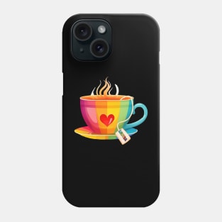 Proud LGBTQ gay pride tea drinker Rainbow Colored Tea Cup LGBTea Phone Case