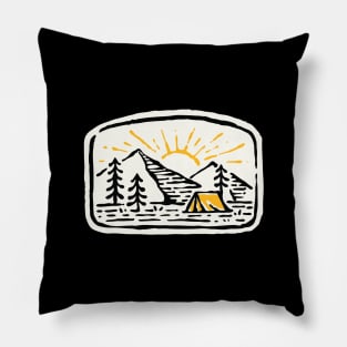 Camp Hand Drawn Pillow