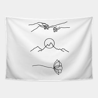 minimal line art pack Tapestry