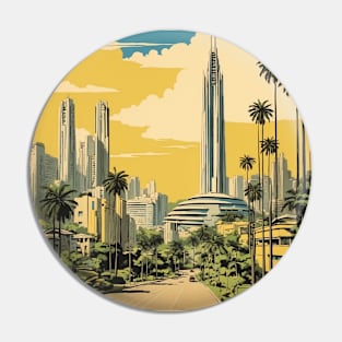 Belo Horizonte Brazil Vintage Tourism Travel Poster Pin