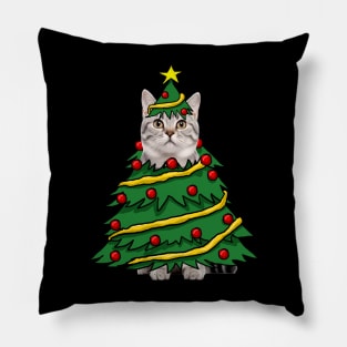 American Shorthair Christmas Tree Funny Xmas Cat Lover Pillow