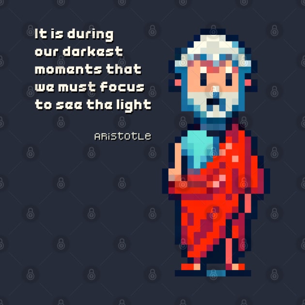 Aristotle -  Pixel Art - Quote by AO01