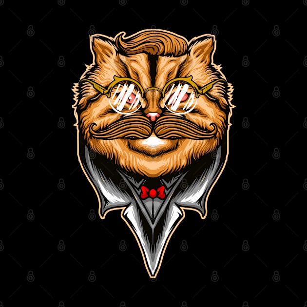 handsome cat illustration by Mako Design 