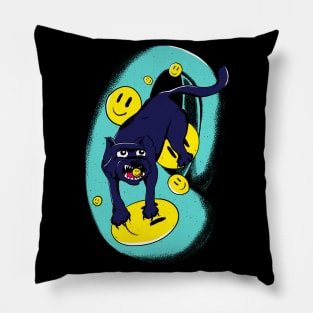 I Eat Smilies Smile Cat Pop Art Illustration Pillow