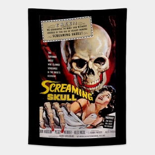 Classic Horror Movie Poster - The Screaming Skull Tapestry