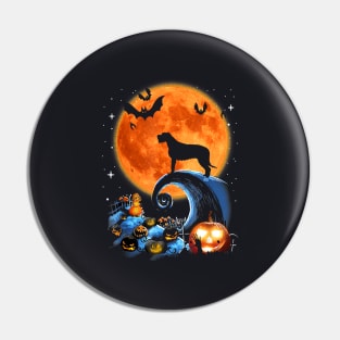 Irish Wolfhound Dog Moon Pumpkin Halloween Costume Pin