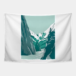 Kenai Fjords National Park in Kenai Peninsula Alaska United States WPA Poster Art Color Tapestry