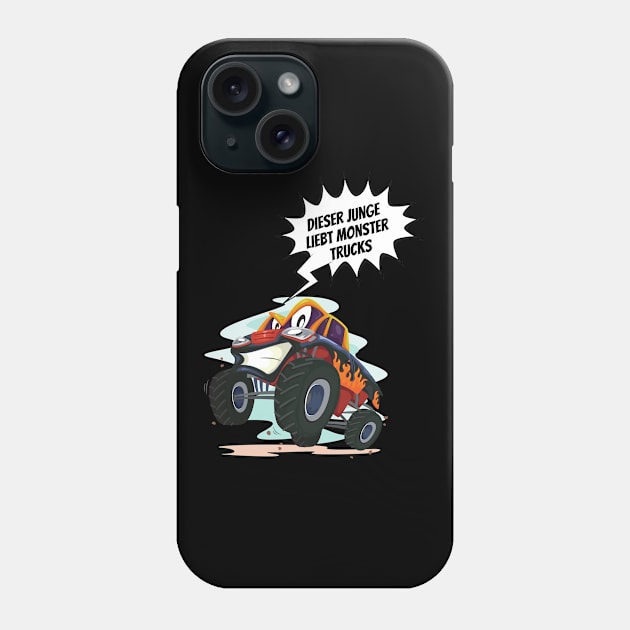 Kindergarten Dieser Junge Liebt Monster Trucks Phone Case by Huschild