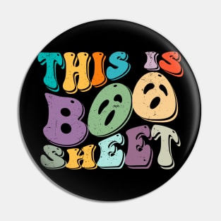 This Is Boo Sheet Ghost Retro Halloween Costume Men Women Pin