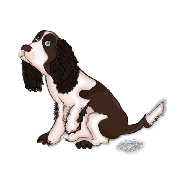 Cute English Springer Spaniel Drawing by Play Zoo