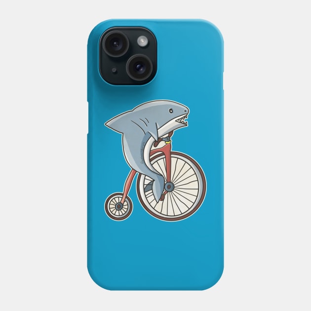 Shark On A Bike Phone Case by nonbeenarydesigns