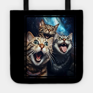 Funny Cat Moon Selfie Cute Kitten Tote